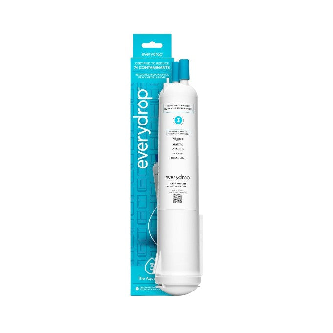 EveryDrop Filter 3 EDR3RXD1 refrigerator water filter with blue retail packaging box