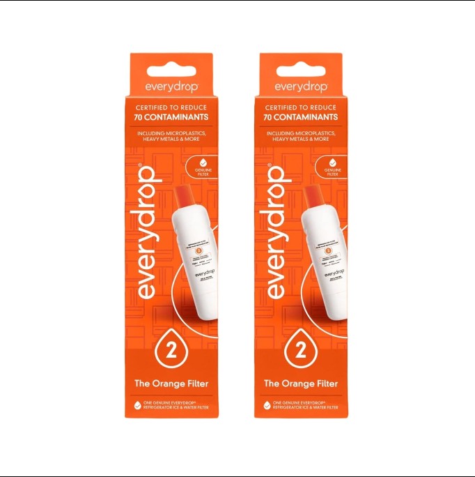 Two EveryDrop Filter 2 EDR2RXD1 orange filter boxes side by side on white background